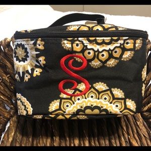 NWT N. GIRL  ZIP TOP MAKEUP BAG WITH MONOGRAM "S"